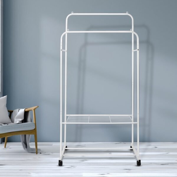 Garment Hanging Rack Clothing Hanging Rail Pillow Shoe Display Organizer Stand Rolling Wheel Clothes Organizer - Image 10