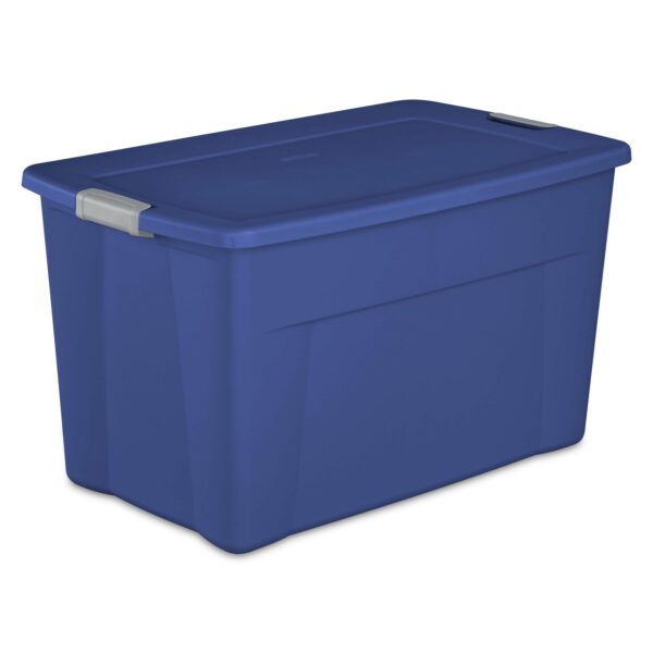 35 Gallon Latch Tote Plastic, Stadium Blue, Set of 4 - Image 3
