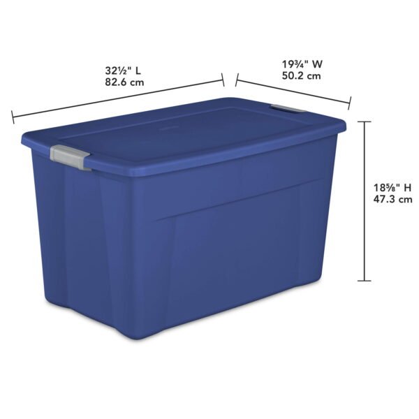 35 Gallon Latch Tote Plastic, Stadium Blue, Set of 4 - Image 4