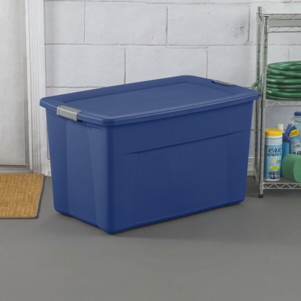 35 Gallon Latch Tote Plastic, Stadium Blue, Set of 4 - Image 5