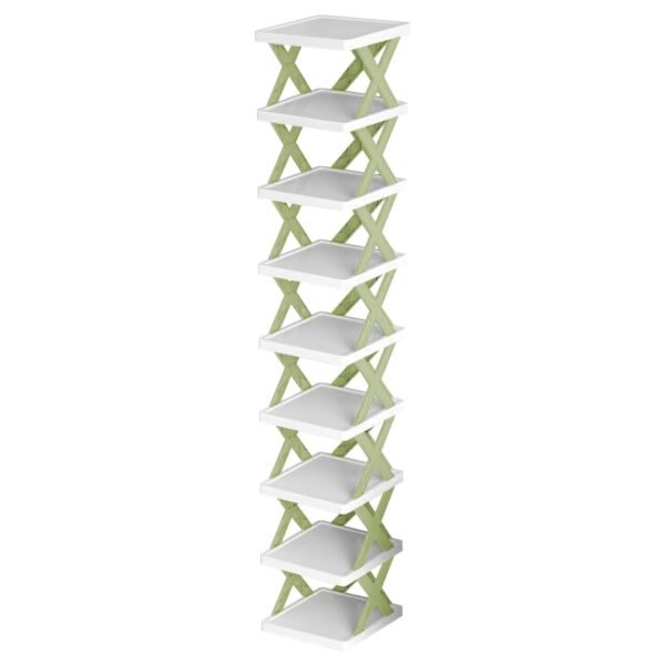 9Tier Narrow Entryway Shoe Rack Plastic Vertical Shoe Organizer Space Saving Free Standing Shoes Storage Shelf Closet Hallway - Image 4