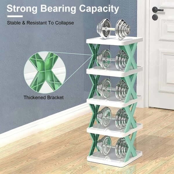 9Tier Narrow Entryway Shoe Rack Plastic Vertical Shoe Organizer Space Saving Free Standing Shoes Storage Shelf Closet Hallway - Image 14