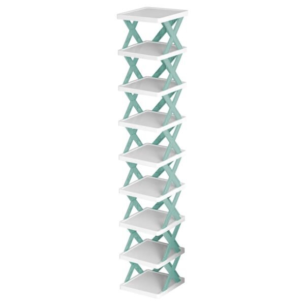 9Tier Narrow Entryway Shoe Rack Plastic Vertical Shoe Organizer Space Saving Free Standing Shoes Storage Shelf Closet Hallway - Image 20