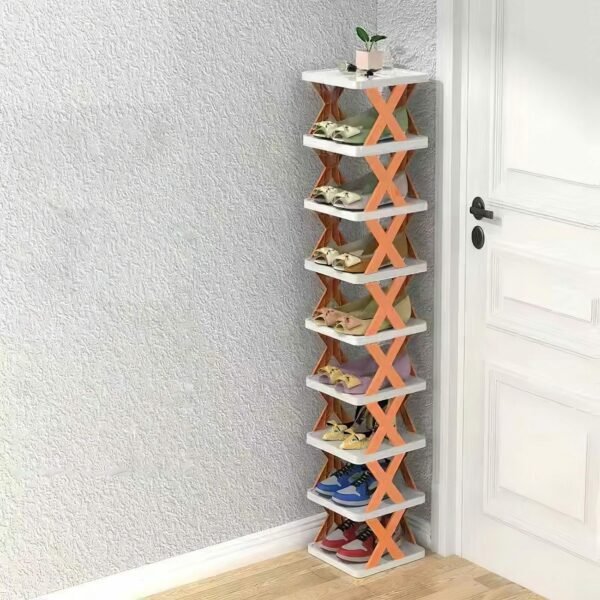 9Tier Narrow Entryway Shoe Rack Plastic Vertical Shoe Organizer Space Saving Free Standing Shoes Storage Shelf Closet Hallway - Image 7