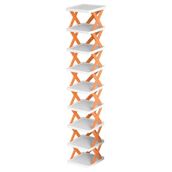 9Tier Narrow Entryway Shoe Rack Plastic Vertical Shoe Organizer Space Saving Free Standing Shoes Storage Shelf Closet Hallway - Image 8