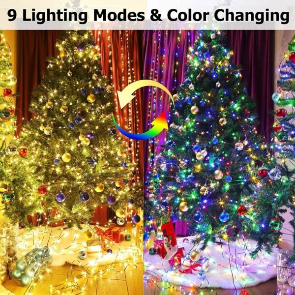 110Ft 300 LED 9 Modes Color Changing Waterproof Outdoor Christmas String Lights - Image 3