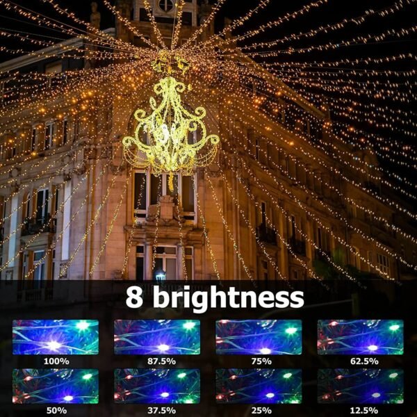 110Ft 300 LED 9 Modes Color Changing Waterproof Outdoor Christmas String Lights - Image 4