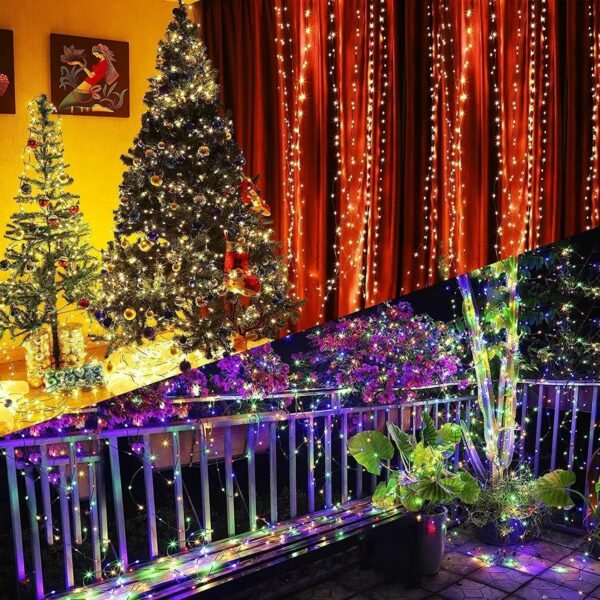 110Ft 300 LED 9 Modes Color Changing Waterproof Outdoor Christmas String Lights - Image 8