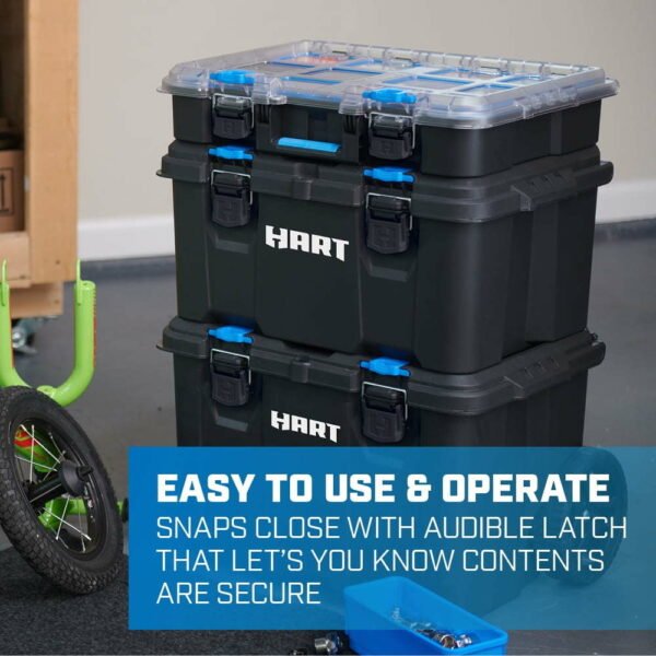 Stack System, Mobile Toolbox for Storage and Organization, 3 Piece Resin Plastic Modular Toolbox System - Image 3