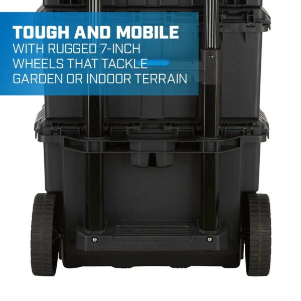 Stack System, Mobile Toolbox for Storage and Organization, 3 Piece Resin Plastic Modular Toolbox System - Image 5