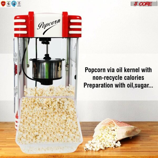 Commercial Popcorn Machine Also used in Home; Party; Movie Theater Style 4 oz. Ounce Antique 300 Watts Big Grande Size 5 Core-POP-850 - Image 8