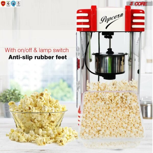 Commercial Popcorn Machine Also used in Home; Party; Movie Theater Style 4 oz. Ounce Antique 300 Watts Big Grande Size 5 Core-POP-850 - Image 10