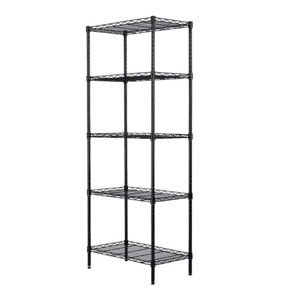 5-Shelf Shelving Storage Metal Organizer Wire Rack with adjustable shelves hooks - Image 2