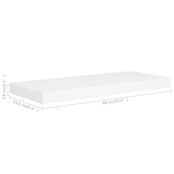 Floating Wall Shelf White 23.6"x9.3"x1.5" MDF - Image 9