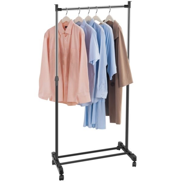 33lbs Garment Racks 3.12ft-4.80ft Height Adjustable Clothes Stand Foldable Clothes Hanger with Wheels - Image 8