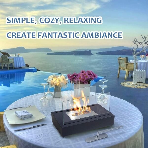 Upgrades Tabletop Rectangle Fire Pits; Portable Smokeless Bio Ethanol Fireplace with Realistic Burning; Awesome Gifts - Image 6