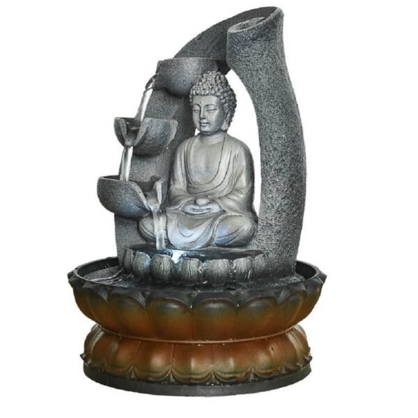 11inches Buddha Fountain Fengshui Indoor Tabletop Decorative Waterfall Kit with Submersible Pump for Office and Home Decor - Image 5