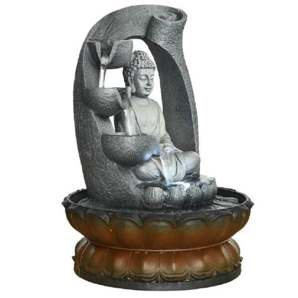 11inches Buddha Fountain Fengshui Indoor Tabletop Decorative Waterfall Kit with Submersible Pump for Office and Home Decor - Image 6