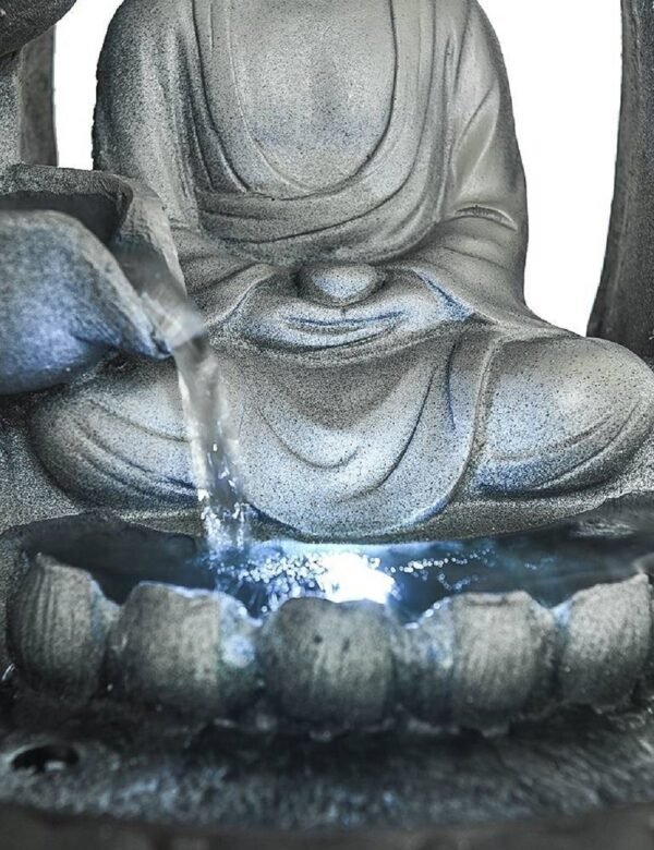 11inches Buddha Fountain Fengshui Indoor Tabletop Decorative Waterfall Kit with Submersible Pump for Office and Home Decor - Image 7