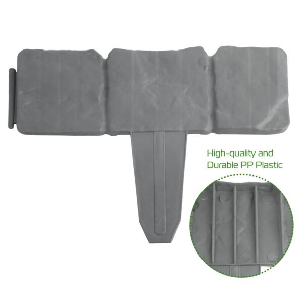 20 PCS Cobbled Stone Effect Plastic Garden Lawn Border Edging - Image 2