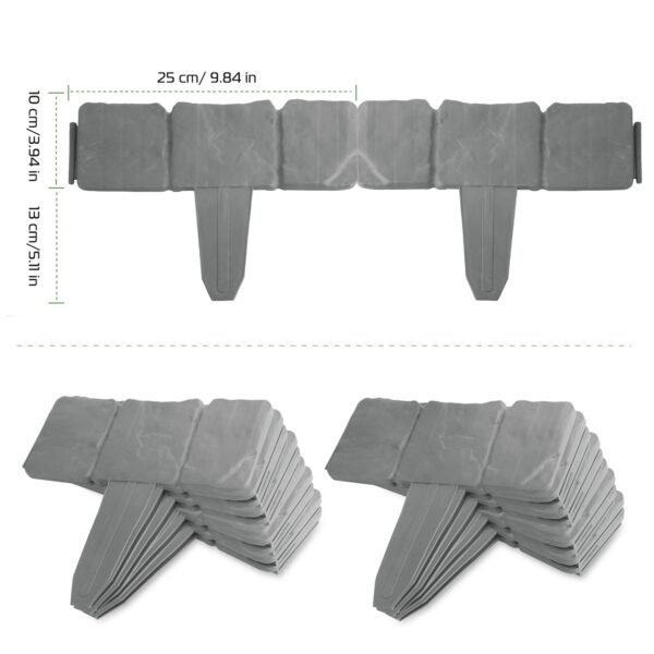 20 PCS Cobbled Stone Effect Plastic Garden Lawn Border Edging - Image 3