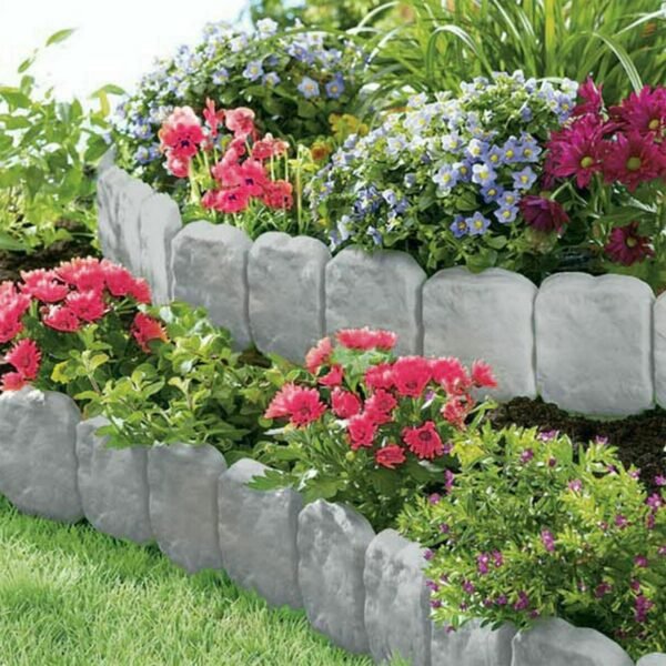 20 PCS Cobbled Stone Effect Plastic Garden Lawn Border Edging - Image 9