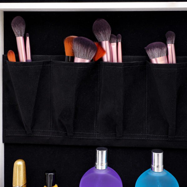 Fashion Simple Jewelry Storage Mirror Cabinet With LED Lights Can Be Hung On The Door Or Wall - Image 3