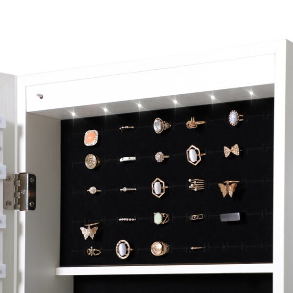 Fashion Simple Jewelry Storage Mirror Cabinet With LED Lights Can Be Hung On The Door Or Wall - Image 4