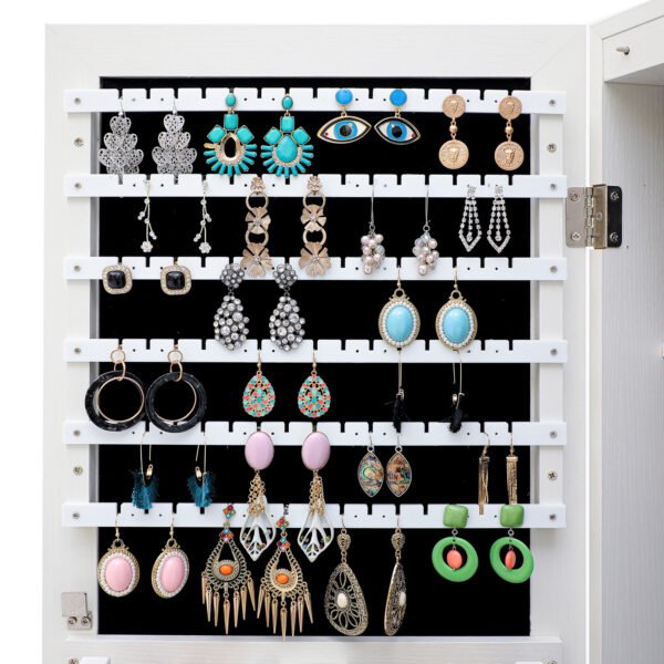 Fashion Simple Jewelry Storage Mirror Cabinet With LED Lights Can Be Hung On The Door Or Wall - Image 5