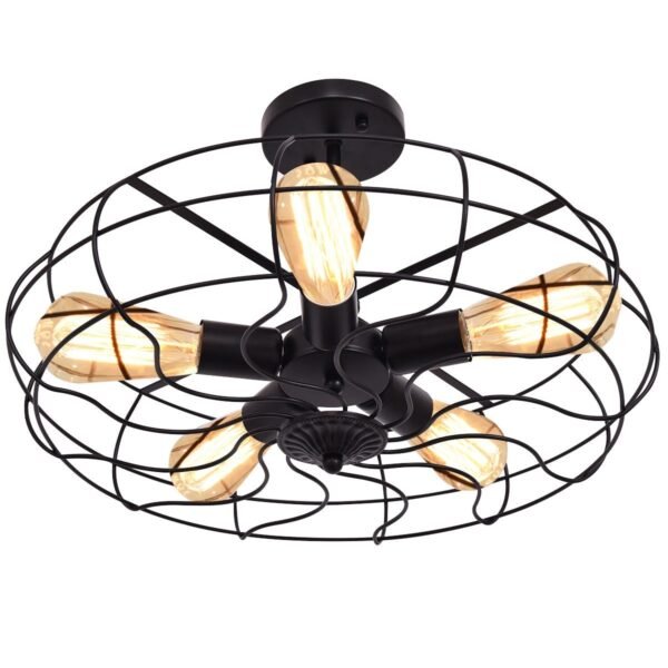 5-Light Vintage Metal Hanging Ceiling Light - Image 4