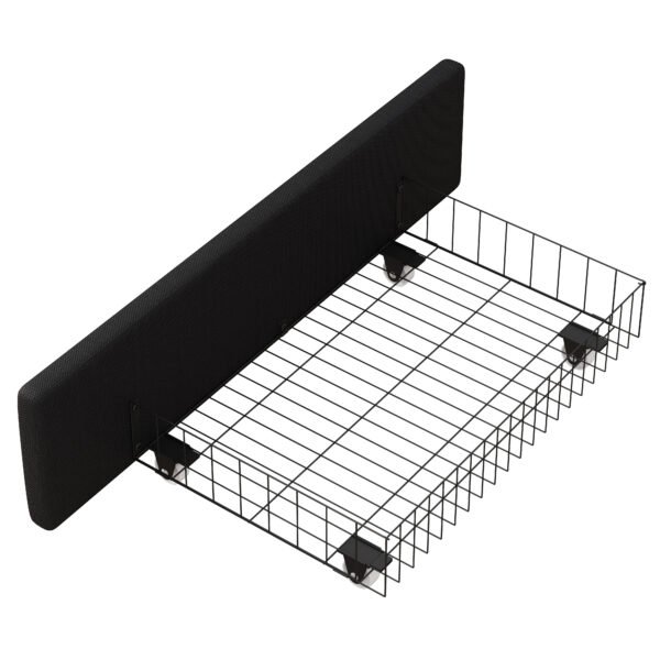 Queen Size Bed Frame with LED Lights, USB Charging Station, Black Textured Paint Bed Frame, Four Bottom Drawers for Stable Storage and Assembly, Black - Image 8