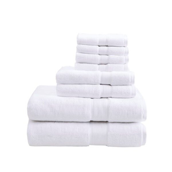 800GSM 100% Cotton 8 Piece Antimicrobial Towel Set - Image 6