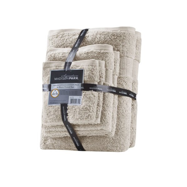 Luxor 100% Egyptian Cotton 6 Piece Towel Set - Image 5
