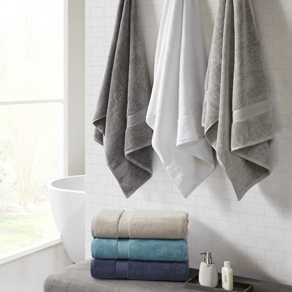 800gsm 100% Cotton Bath Sheet Antimicrobial 2 Piece Set - Image 4