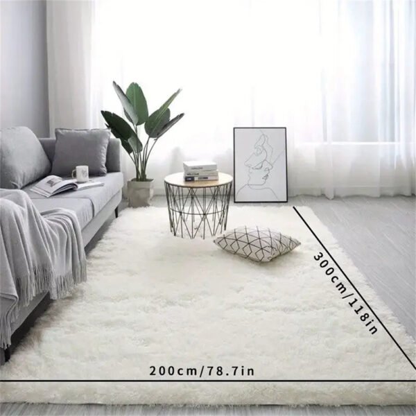 1pc Ultra Soft Plush Rug, White Large Area Rug, Non-slip Fluffy Shaggy Rug - Image 14