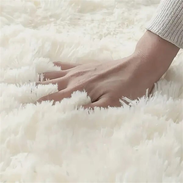 1pc Ultra Soft Plush Rug, White Large Area Rug, Non-slip Fluffy Shaggy Rug - Image 17