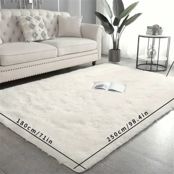 1pc Ultra Soft Plush Rug, White Large Area Rug, Non-slip Fluffy Shaggy Rug - Image 9