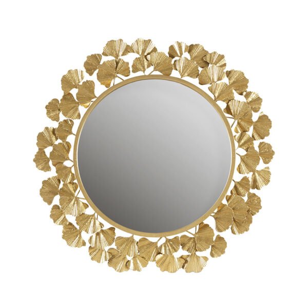 Eden Gold Gingko Leaf Round Wall Mirror 30.5" - Image 7