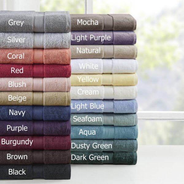 800GSM 100% Cotton 8 Piece Antimicrobial Towel Set - Image 3