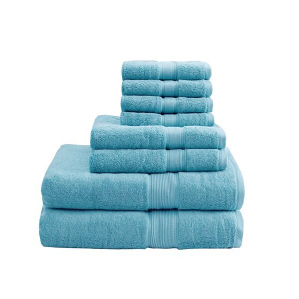 800GSM 100% Cotton 8 Piece Antimicrobial Towel Set - Image 7