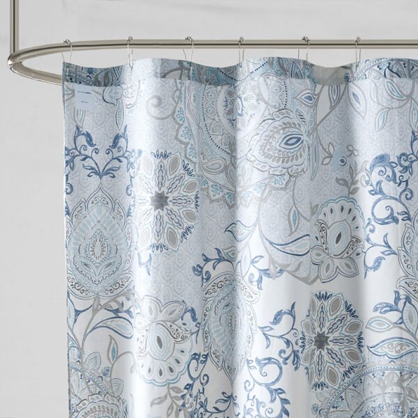 Isla Printed Cotton Shower Curtain - Image 3