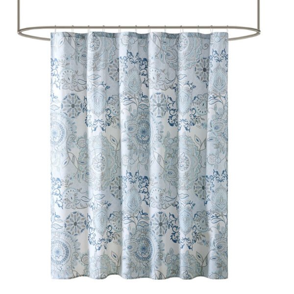 Isla Printed Cotton Shower Curtain - Image 4