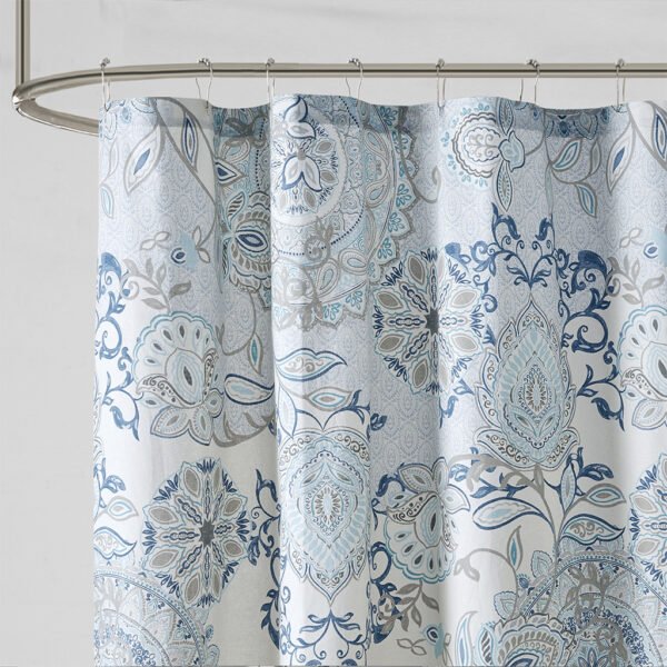 Isla Printed Cotton Shower Curtain - Image 5