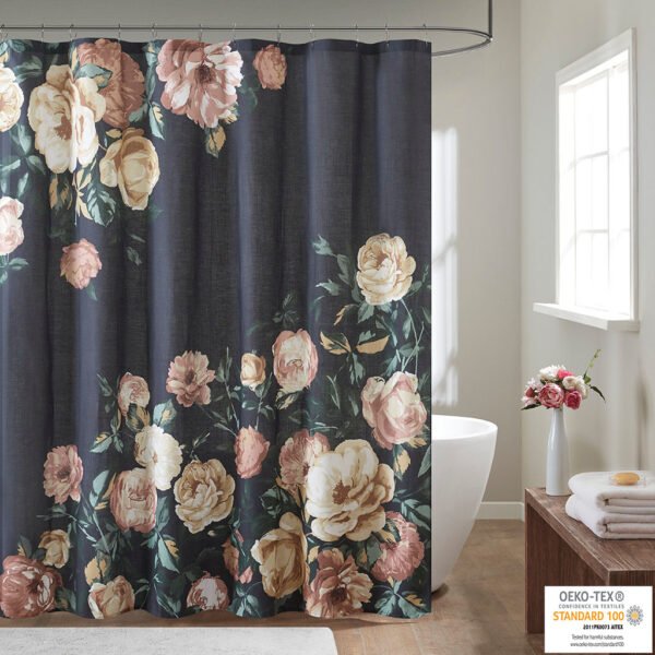 Charisma Cotton Floral Printed Shower Curtain - Image 8