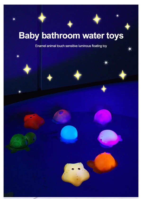 Baby Cute Induction Luminous Animal Bath Toys Bathtub Colorful LED Lighting Toys Waterproof for Toddler Infant Boys Girls Gift - Image 44