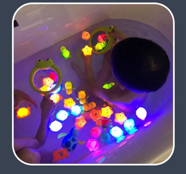 Baby Cute Induction Luminous Animal Bath Toys Bathtub Colorful LED Lighting Toys Waterproof for Toddler Infant Boys Girls Gift - Image 48