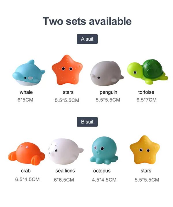 Baby Cute Induction Luminous Animal Bath Toys Bathtub Colorful LED Lighting Toys Waterproof for Toddler Infant Boys Girls Gift - Image 51