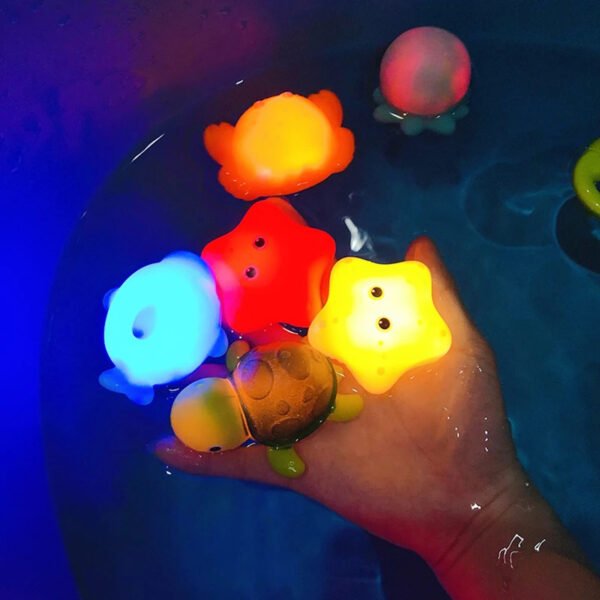 Baby Cute Induction Luminous Animal Bath Toys Bathtub Colorful LED Lighting Toys Waterproof for Toddler Infant Boys Girls Gift - Image 23