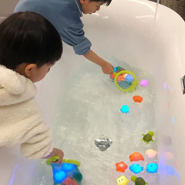 Baby Cute Induction Luminous Animal Bath Toys Bathtub Colorful LED Lighting Toys Waterproof for Toddler Infant Boys Girls Gift - Image 25