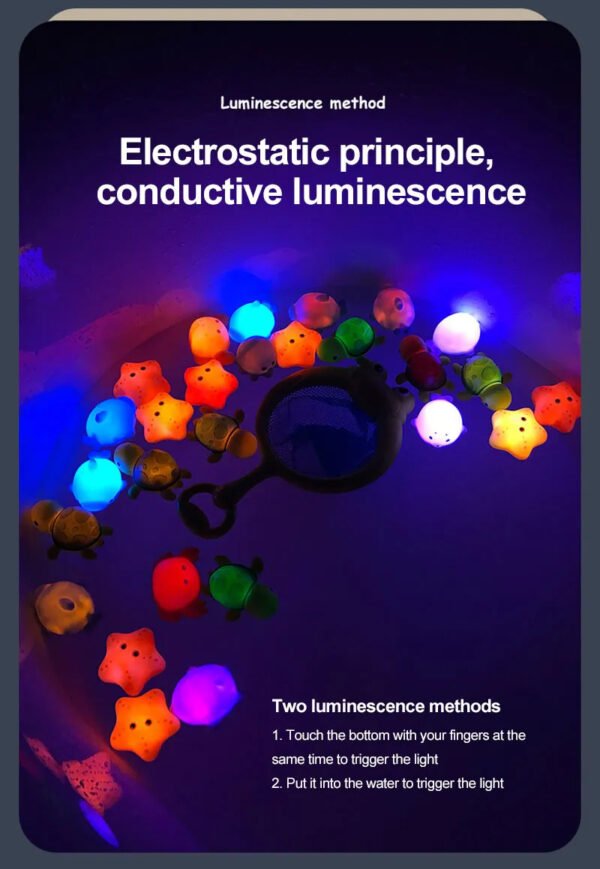 Baby Cute Induction Luminous Animal Bath Toys Bathtub Colorful LED Lighting Toys Waterproof for Toddler Infant Boys Girls Gift - Image 26